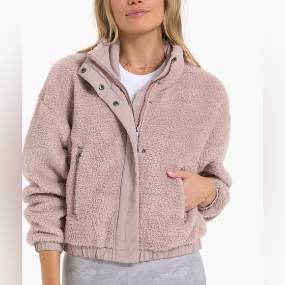 Vuori Jackets & Blazers - VUORI Women's Blush Pink Umber Cozy Sherpa Jacket Full Zip Teddy Size L